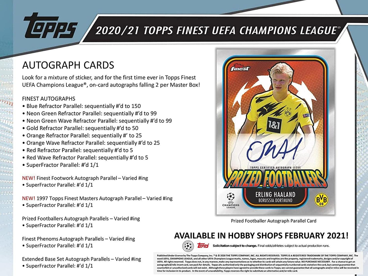 2020-21 Topps Finest UEFA Champions League Soccer Card Box Set