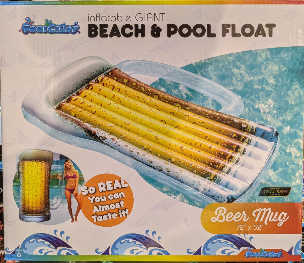 POOLCANDY 72 in. x 52 in. Inflatable Giant Beer Mug Pool Float